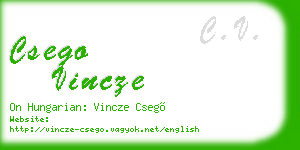 csego vincze business card